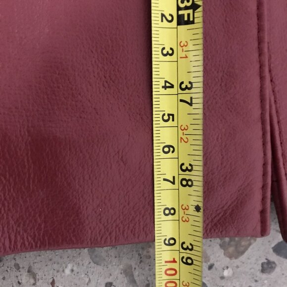 Vintage Womens Red Mid Length Leather Overcoat Size 8 NWOT - Picture 6 of 10